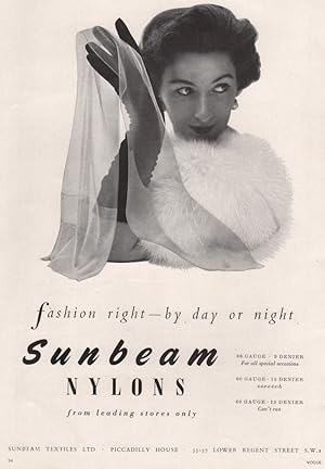 Sunbeam Nylons. Fashion right by day or night