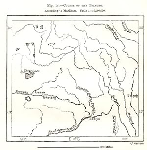 Course of the Tsangbo according to Markham
