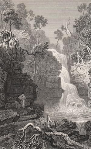 Imagen del vendedor de Lower fall of the Hepste, Brecknockshire a la venta por Antiqua Print Gallery