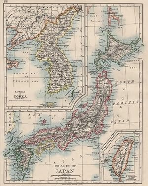 Islands of Japan; Inset map of Korea or Corea; Formosa (to Japan)