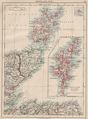 Scotland (N.E.); Inset maps of Shetland Islands