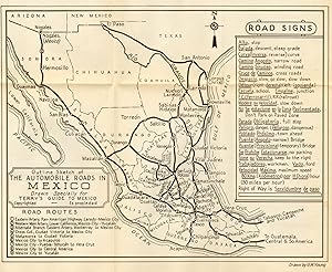 Seller image for Outline Sketch of the automobile roads in Mexico, Drawn specially for Terry's guide to Mexico for sale by Antiqua Print Gallery