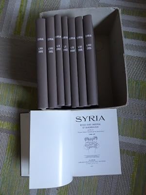 Syria. Revue d'Art Oriental et d'Archéologie publiée par l'Institut francais d'archéologie du Pro...