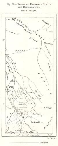 Routes of Explorers East of the Bahr-el-Jebel
