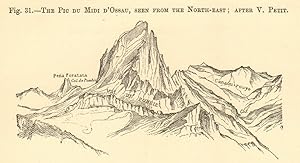 Imagen del vendedor de The Pic du Midi D'Ossau seen from the North-East; after V. Petit a la venta por Antiqua Print Gallery