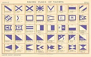 Racing Flags of Yachts - Waterwitch, W.G. Nicholson - Erica, A. Denison - Catriona, A.W. Steven -...