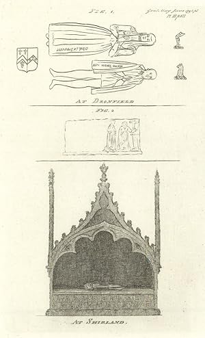 Fig 1. [Monumental Brass Plate for John Fanshawe and his Wife, in the Church] at Dronfield [in De...