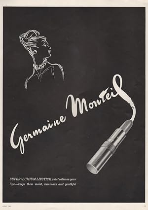 Germaine Montiel. Super-Lumium Lipstick Puts 'satin on your lips' - keeps them moist, luminous an...
