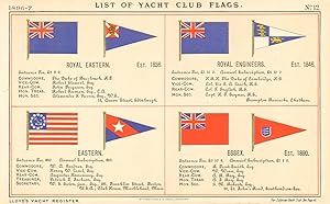 List of Yacht Club Flags - Royal Eastern, Est. 1836 - Royal Engineers, Est. 1846 - Eastern - Esse...