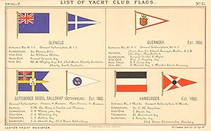 List of Yacht Club Flags - Glenelg - Guernsey, Est. 1890 - Goteborgs Segel Sallskap (Gothenburg),...