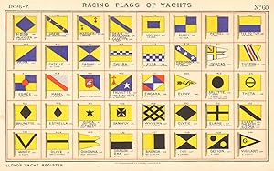 Racing Flags of Yachts - Almina, G.V. Briscoe, Valkyrien, Lt. Bastrup R.N. - Grebe Hon. John S. M...