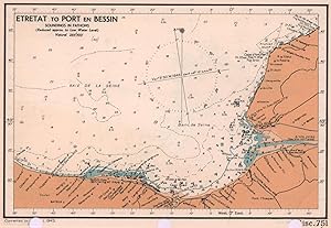 Étretat to Port-en-Bessin. Soundings in fathoms (reduced approx. to low water level) Natural 1/45...