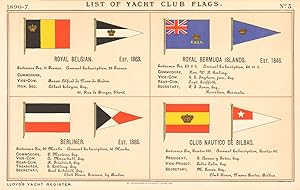 List of Yacht Club Flags - Royal Belgian, Est. 1863 - Royal Bermuda Islands, Est. 1846 - Berliner...