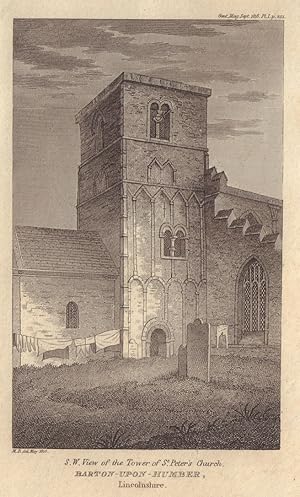 S. W. View of the Tower of St. Peter's Church, Barton-Upon-Humber, [in] Lincolnshire].