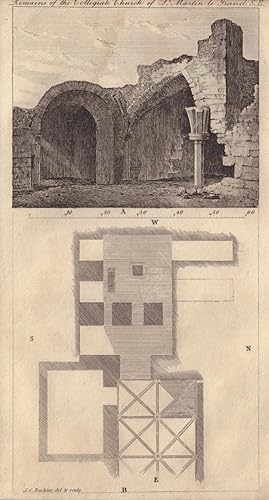 Image du vendeur pour Remains of the Collegiate Church of St. Martin-le Grand, S.E. [London]. mis en vente par Antiqua Print Gallery