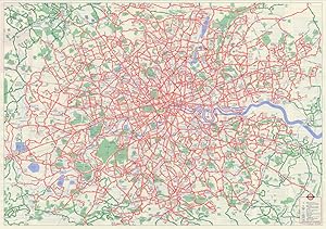 London Buses Map & list of Routes [670/1539M/250,000 No. 3 (18.7.70)]