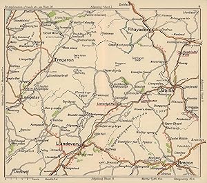 [Mid Wales road map. Llandovery Rhayader Brecon Builth]
