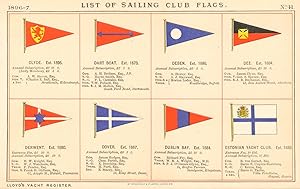 List of Sailing Club Flags - Clyde, Est. 1895 - Dart Boat, Est. 1873 - Deben, Est. 1886 - Dee, Es...