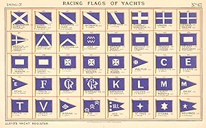 Racing Flags of Yachts - A. Doll's House, J.C. Matthews, Clytie, L.G. Chater - Cyane, M.F. Mahony...