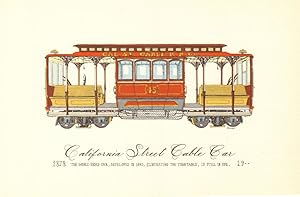 Image du vendeur pour California street cable car - 1878-19-- the double-ended car, developed in 1890, eliminating the turntable, is still in use mis en vente par Antiqua Print Gallery