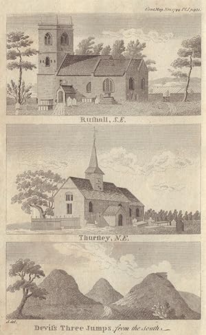 Fig 1. [View of the Church of] Rushall, S. E. [in Staffordshire]. Fig 2. [View of the Church of] ...