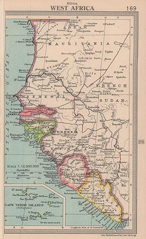 West Africa; Inset Map of Cape Verde Islands