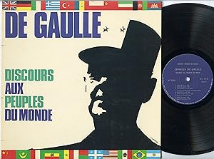"DE GAULLE" Discours aux peuples du monde / Commentaires de Michel DROIT / LP 33 tours original f...