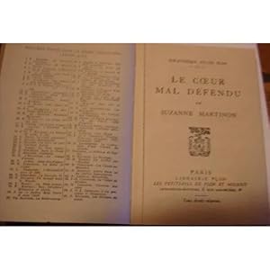 Seller image for Le c?ur mal dfendu Martinon 2022-152 Plon Correct 1926 for sale by Des livres et nous