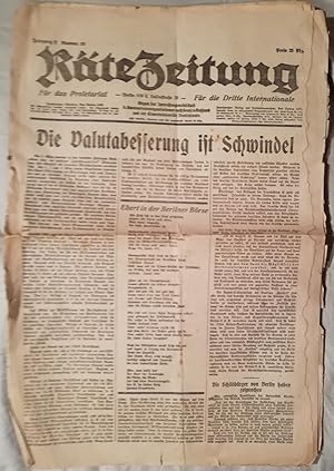 Räte Zeitung - Für das Proletariat - Für die Dritte Internationale