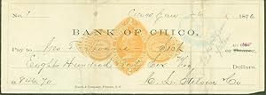 Bank of Chico (Chico, California (check, 1876)