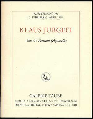 Ausstellungskatalog 101 Klaus Jurgeit. Akte und Portraits. Februar 1988.