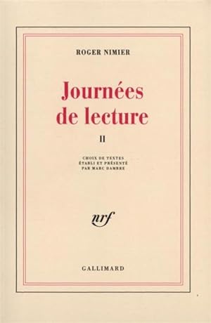 Seller image for Journes de lecture. 2. Journes de lecture. 1951-1962. Volume : II for sale by Chapitre.com : livres et presse ancienne