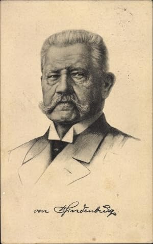 Ansichtskarte / Postkarte Reichspräsident Paul von Hindenburg, Portrait