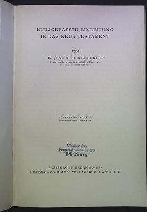 Seller image for Kurzgefasste Einleitung in das Neue Testament for sale by books4less (Versandantiquariat Petra Gros GmbH & Co. KG)