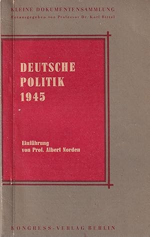 Imagen del vendedor de Deutsche Politik 1945 - Kleine Dokumentensammlung a la venta por Buchhandlung & Antiquariat Rother