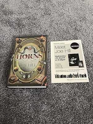 Seller image for HORNS: SIGNED UK FIRST EDITION HARDCOVER & EVENT FLYER for sale by Books for Collectors