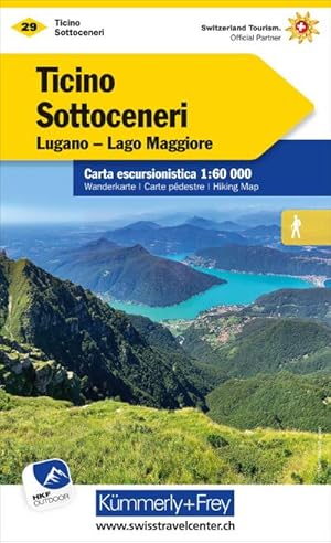 Bild des Verkufers fr KuF Schweiz Wanderkarte 29 Tessin Sd - Sottoceneri 1 : 60 000 : Lugano - Lago Maggiore. Free Map on Smartphone included zum Verkauf von AHA-BUCH GmbH