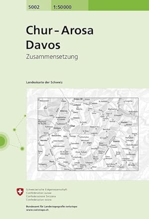 Bild des Verkufers fr Landeskarte der Schweiz Chur, Arosa, Davos zum Verkauf von AHA-BUCH GmbH