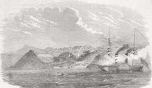 Engagement between H.M. steam-frigate "Janus" and the Riff pirates, on the coast of Morocco