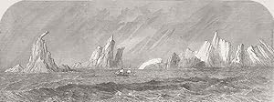 The Great Britain among icebergs near Cape Horn