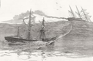 A Disaster at sea- The S.S. "Palmyra" towing the Derelict Barque "Norton" towards Falmouth