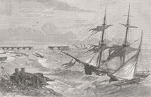Effects of the Late storm at Great Yarmouth-The new Britannia pier broken by a Schooner having be...