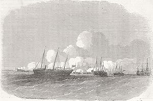 Gun-boats attacking Southsea Castle