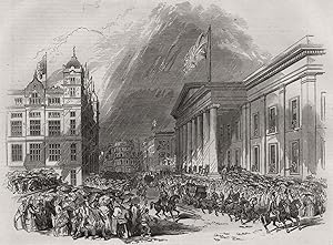 The Royal procession passing the custom house and sailors' home, Liverpool