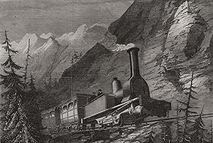 Locomotive engine, with horizontal extra wheels, for the Mont Cenis railway