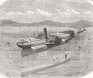Raising the steamer Wolf, Sunk in Belfast Lough