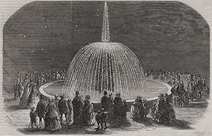 The fountain in the Lustgarten, Berlin, illuminated - The Royal bridal tour - the illuminations a...