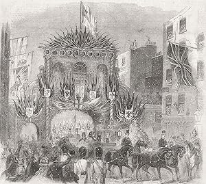 The Lord Mayor receiving the Prince and Princess Frederick-William of Prussia at Temple Bar