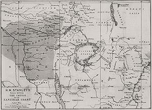 Map showing the great forest traversed by Mr. Stanley and his party; the shaded space shows the l...