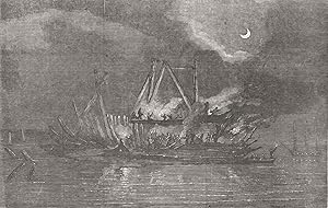 Convicts breaking up "The York" Hulk, by torchlight, in Portsmouth Harbour